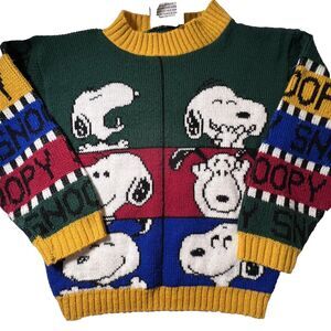 Vintage Snoopy Sweater Kids Hot Cashews USA